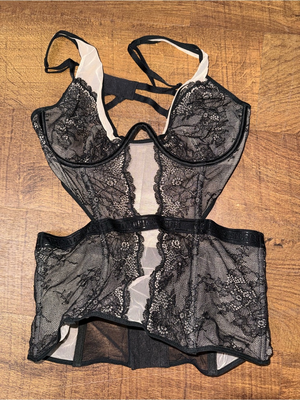 Victoria's Secret Black Lace Bustier Corset